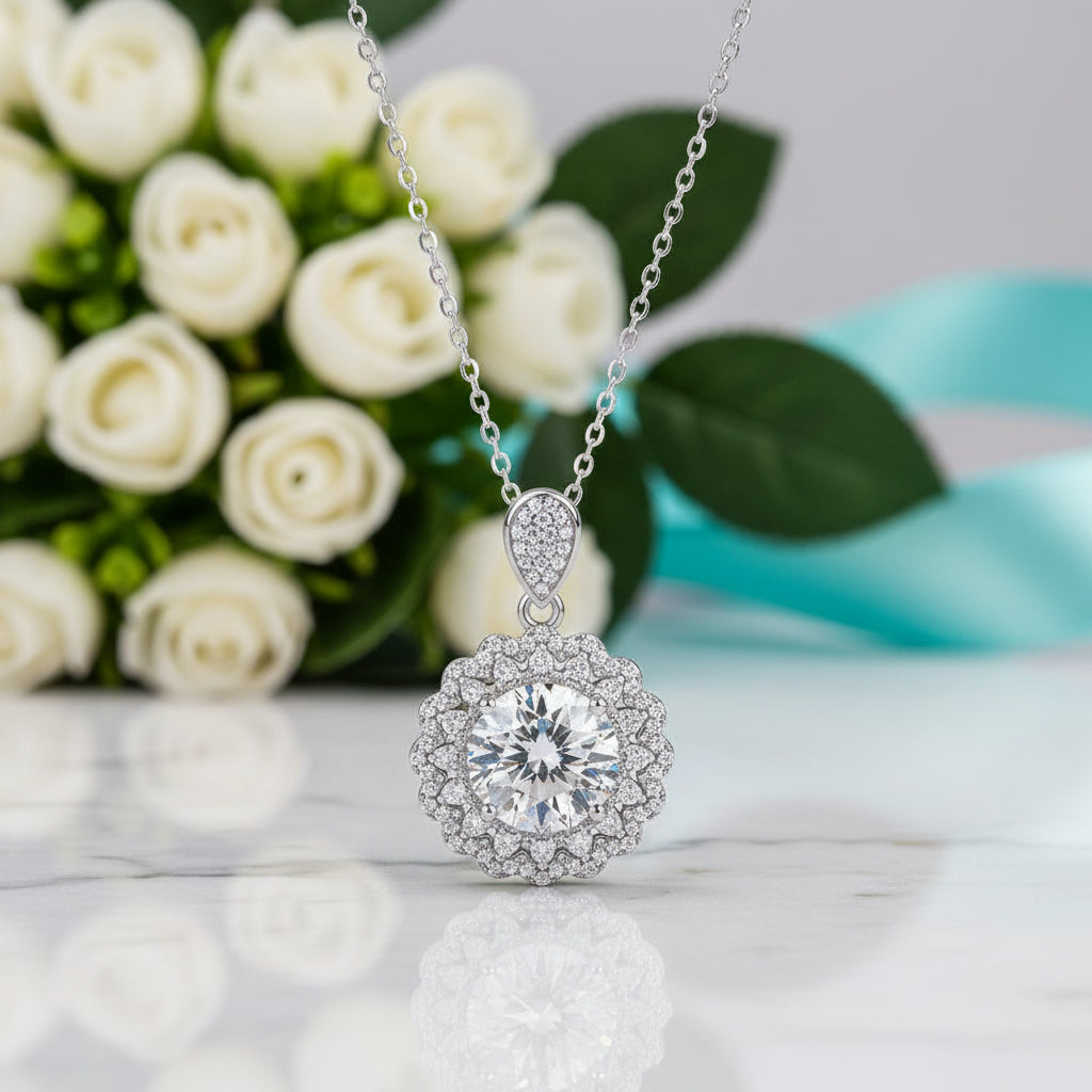 5.0 Ct Round Diamond Pendant Necklace-Evani Jewelry