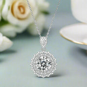 5.0 Ct Round Diamond Pendant Necklace-Evani Naomi Jewelry