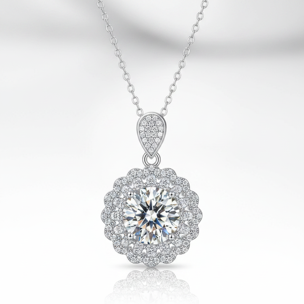 5.0 Ct Round Diamond OptionPendant Necklace