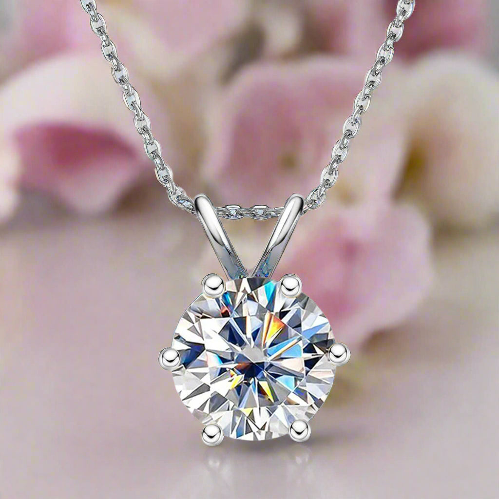 5.0 Ct Round Diamond Pendant Necklace-Evani Naomi Jewelry