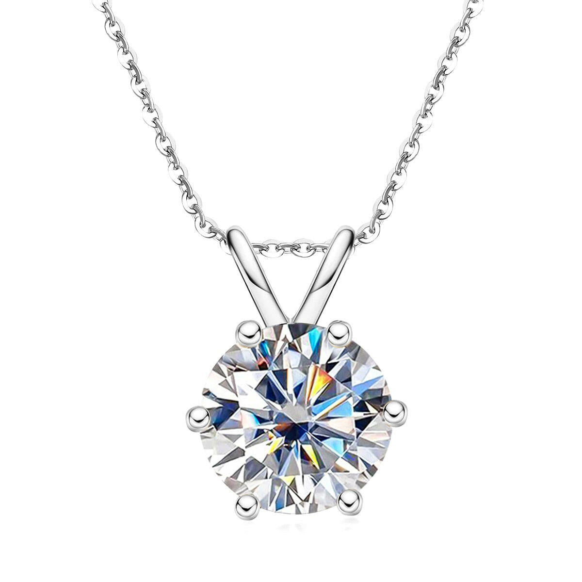 5.0 Ct Round Diamond Pendant Necklace-Evani Naomi Jewelry