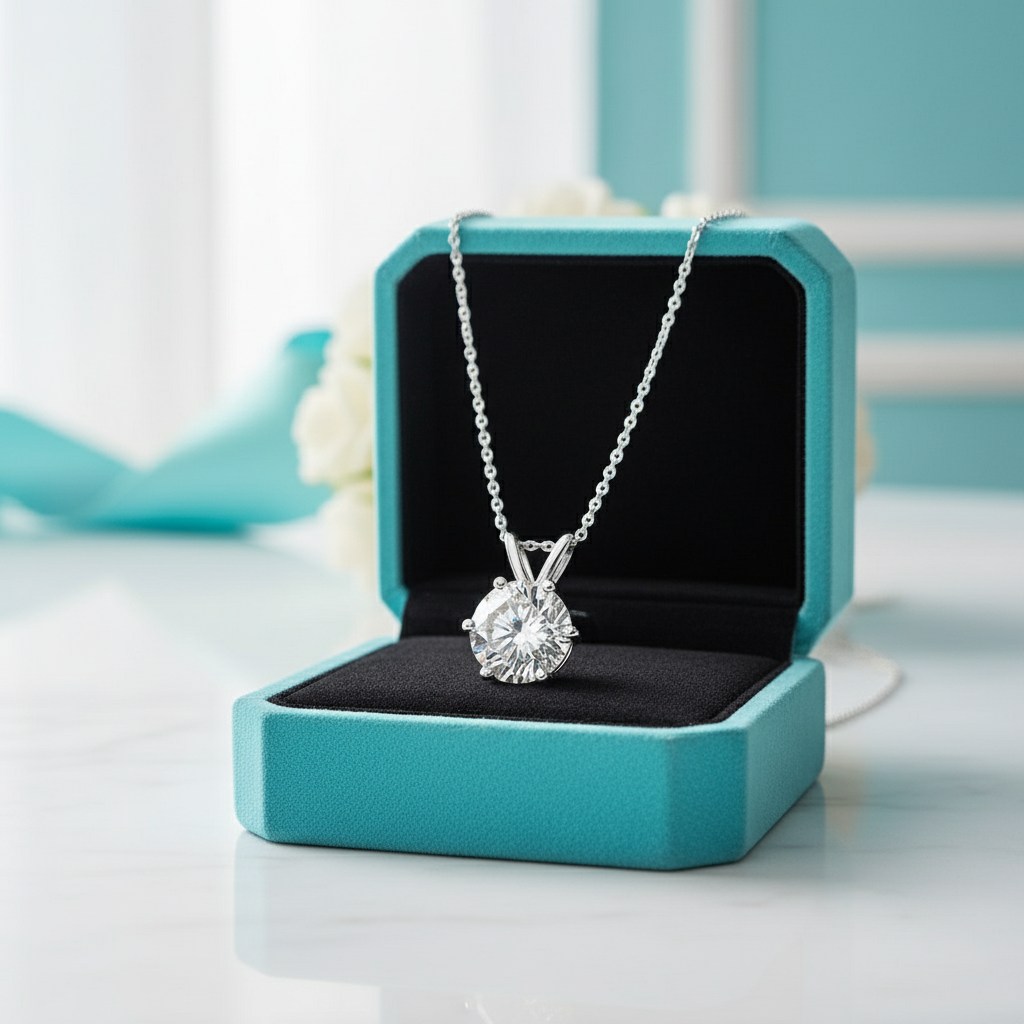 5.0 Ct Round Diamond Pendant Necklace-Evani Jewelry