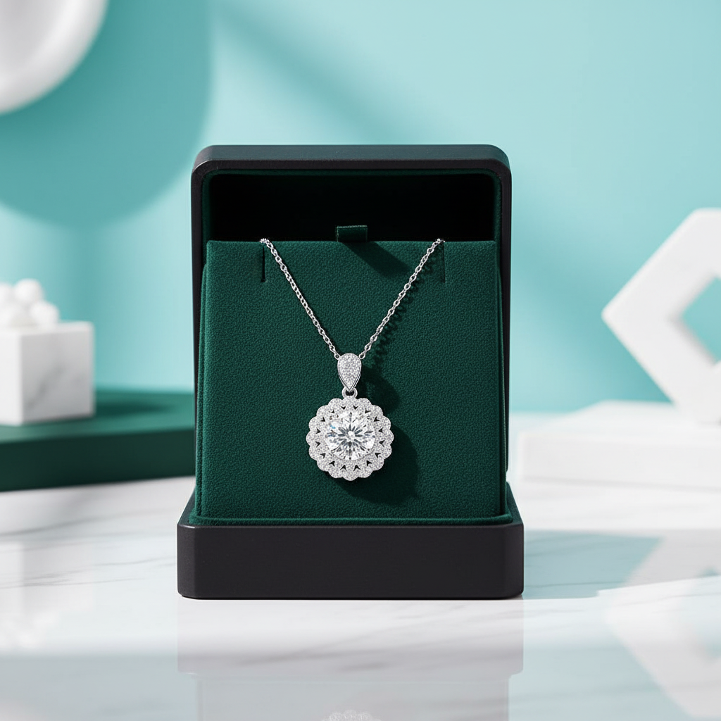 5.0 Ct Round Diamond OptionPendant Necklace