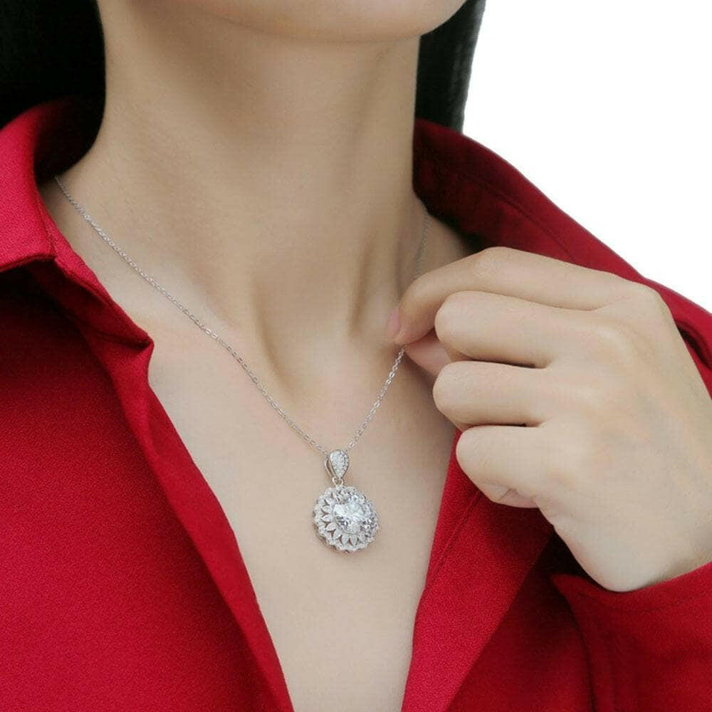 5.0 Ct Round Diamond Pendant Necklace-Evani Naomi Jewelry