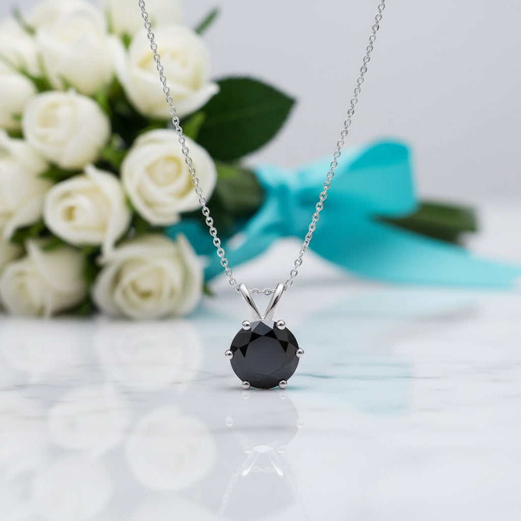 5.0 Ct Round Diamond Pendant Necklace-Evani Jewelry