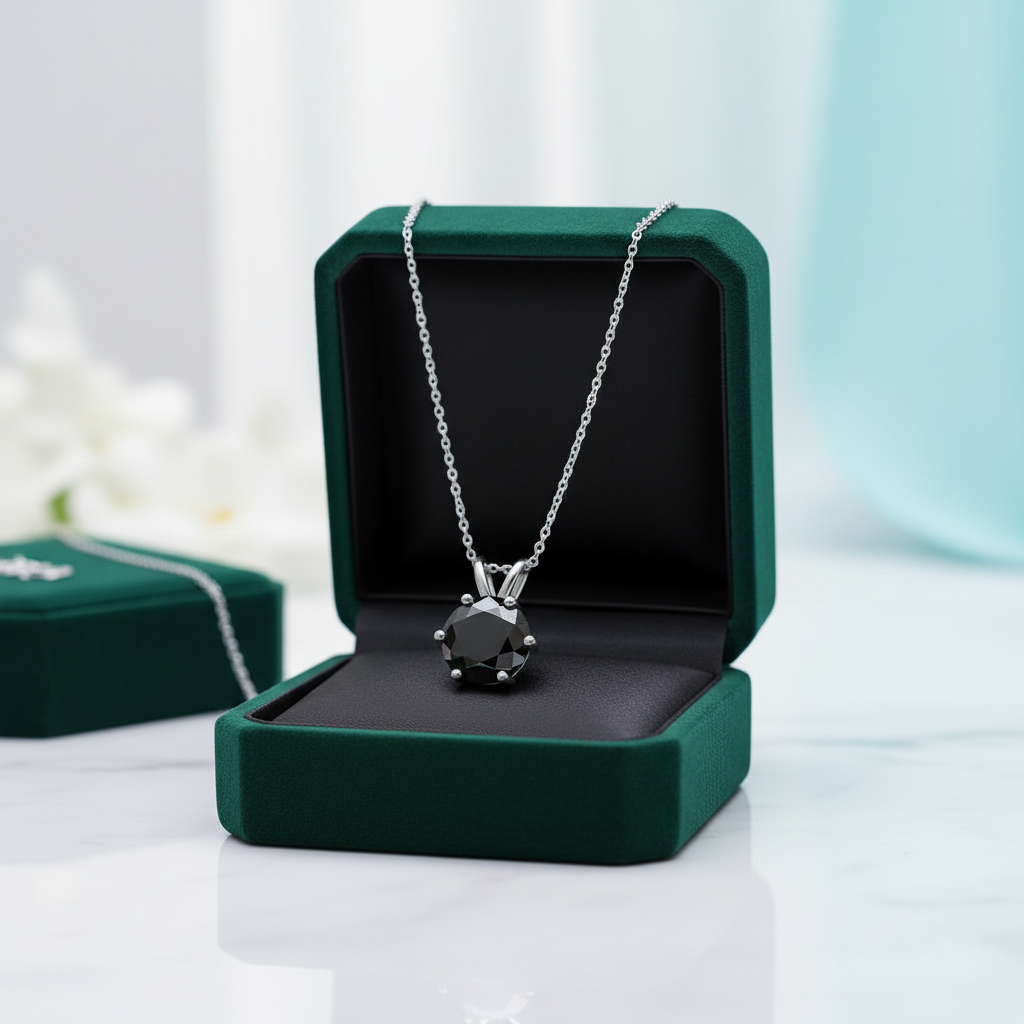 5.0 Ct Round Diamond Option Pendant Necklace - Evani Naomi Jewelry