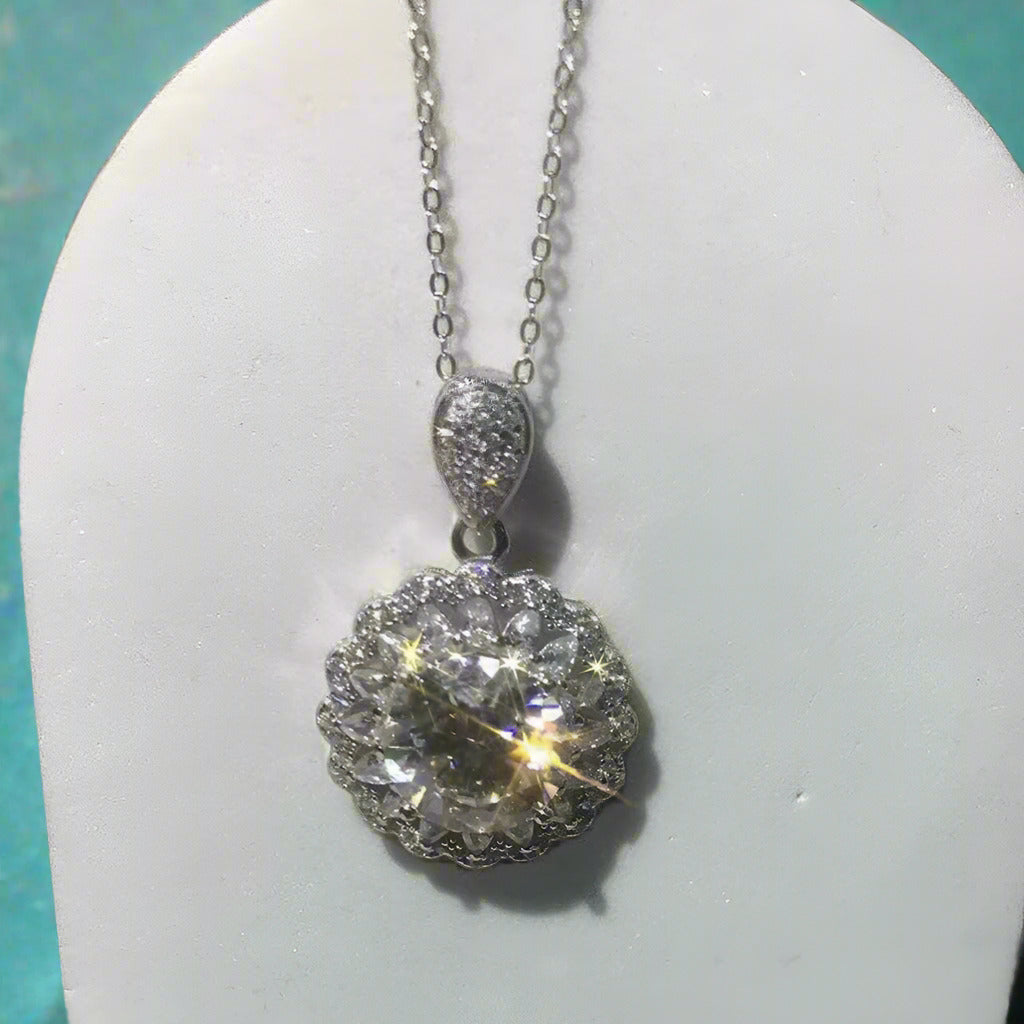 5.0 Ct Round Diamond Pendant Necklace-Evani Naomi Jewelry