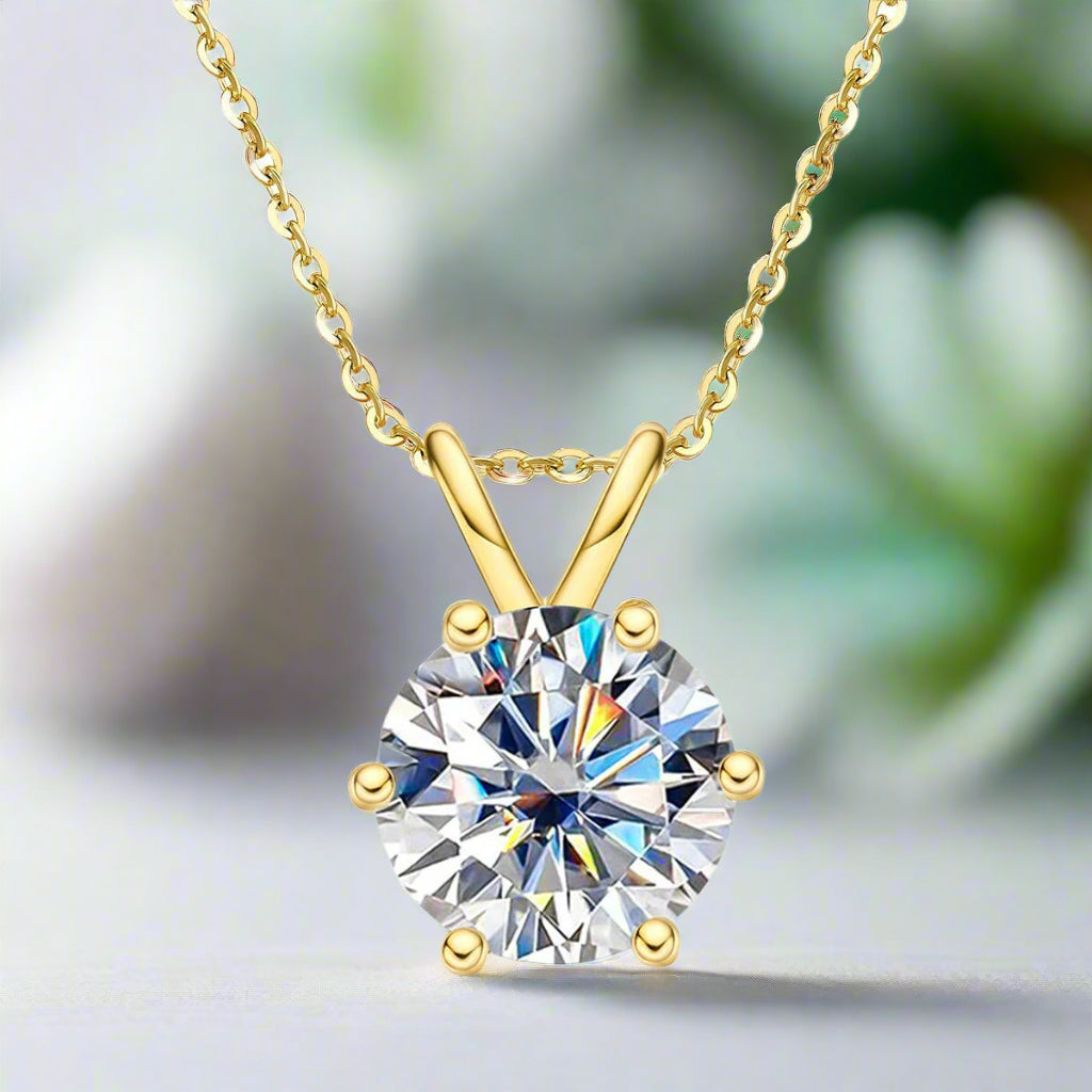 5.0 Ct Round Diamond Pendant Necklace-Evani Naomi Jewelry
