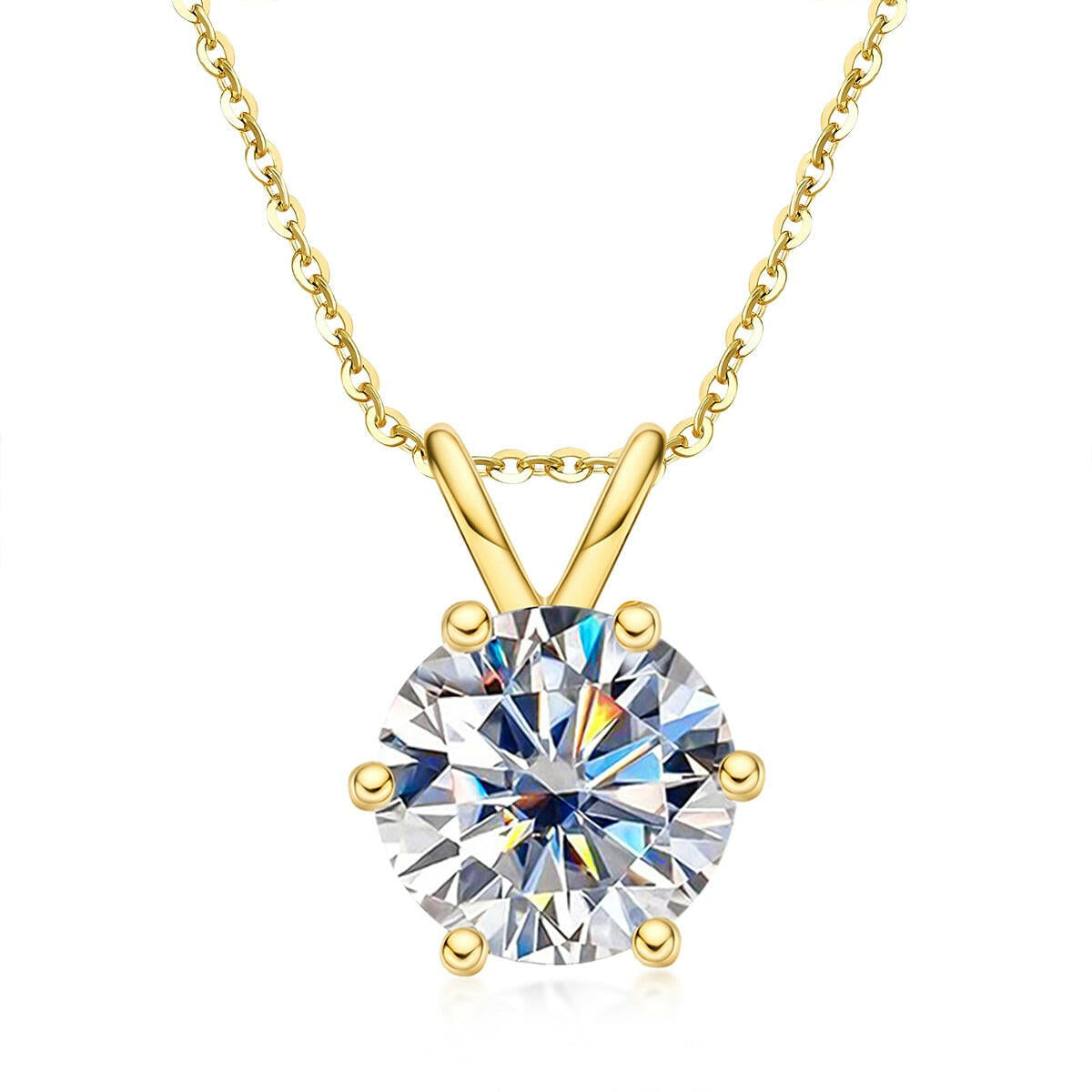 5.0 Ct Round Diamond Pendant Necklace-Evani Naomi Jewelry