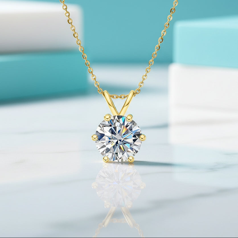 5.0 Ct Round Diamond Pendant Necklace-Evani Jewelry