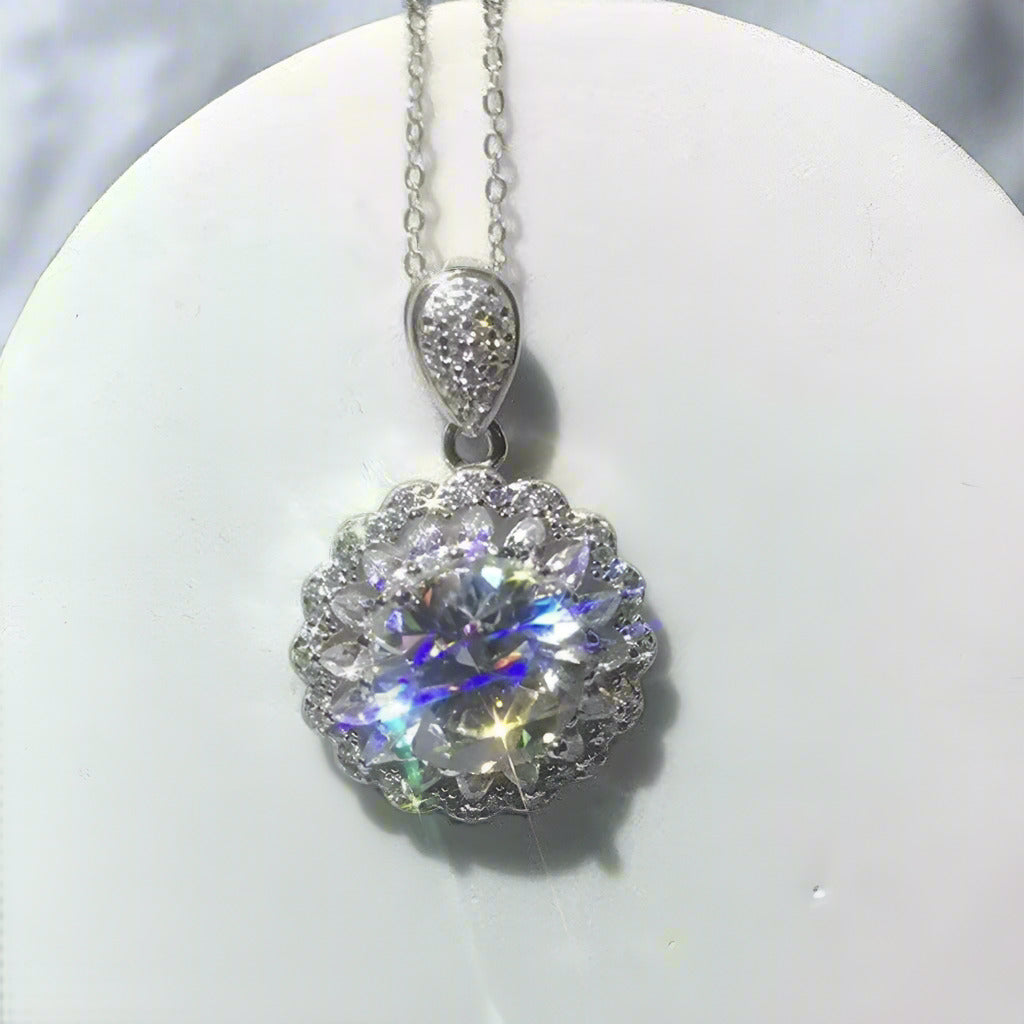 5.0 Ct Round Diamond Pendant Necklace-Evani Naomi Jewelry