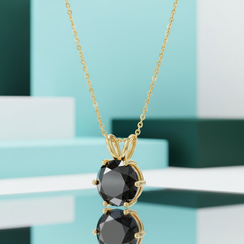 5.0 Ct Round Diamond Pendant Necklace-Evani Jewelry