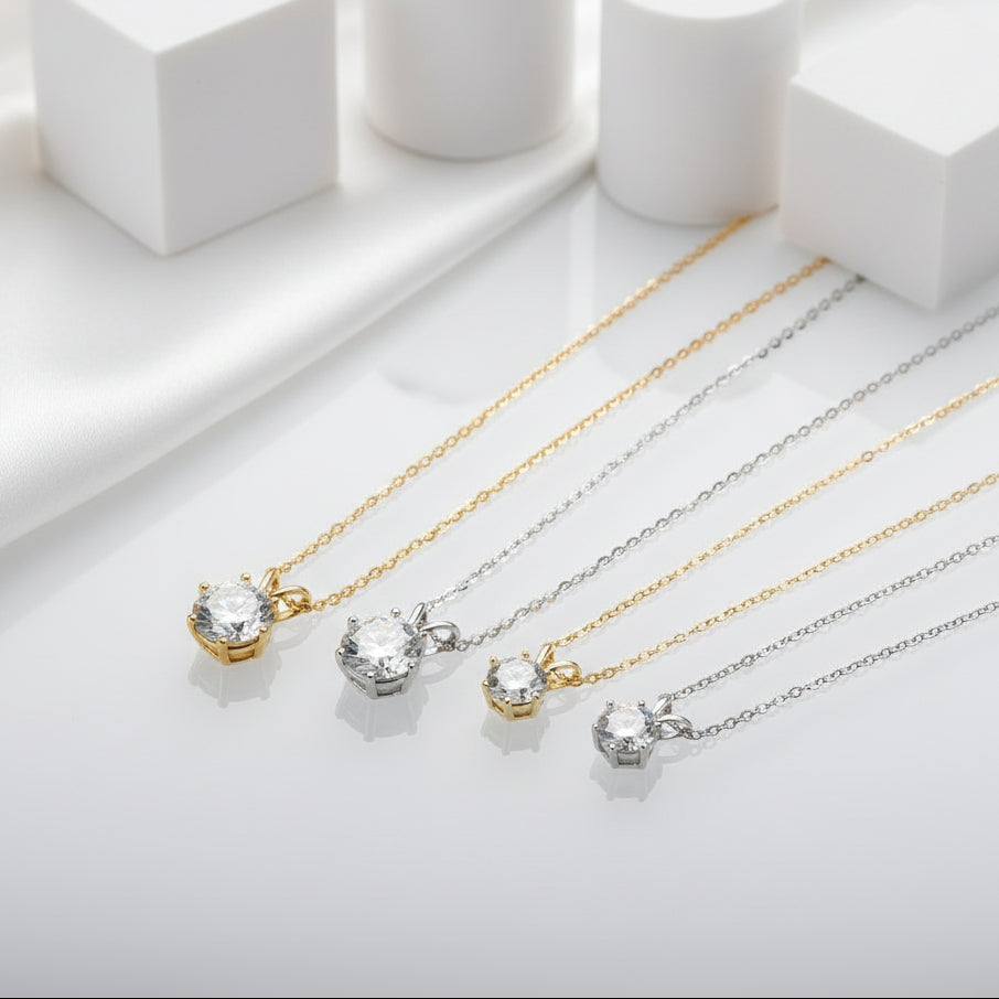 5.0 Ct Round Diamond Pendant Necklace-Evani Jewelry