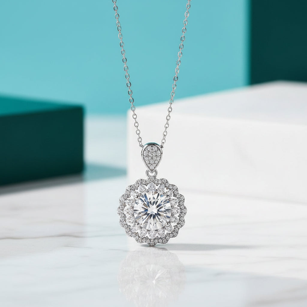 5.0 Ct Round Diamond Pendant Necklace-Evani Jewelry