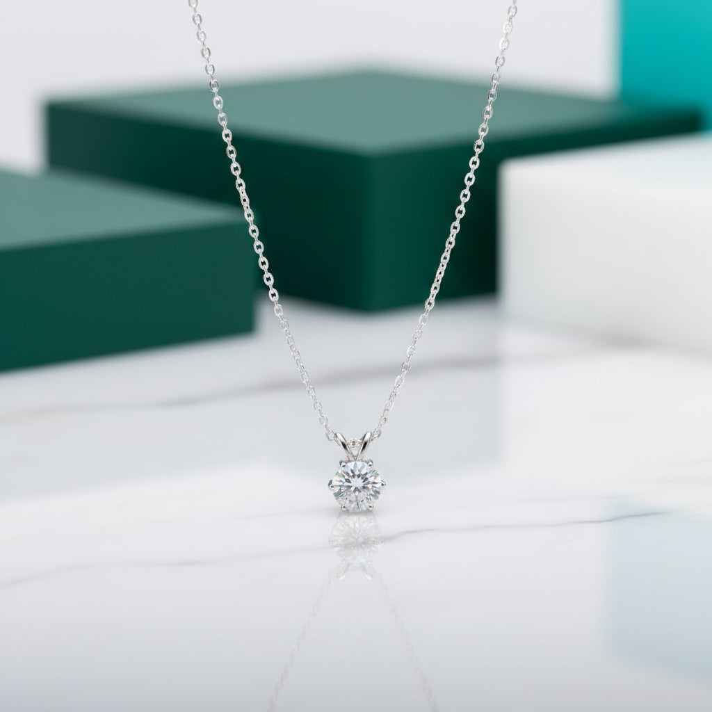 5.0 Ct Round Diamond Pendant Necklace-Evani Jewelry