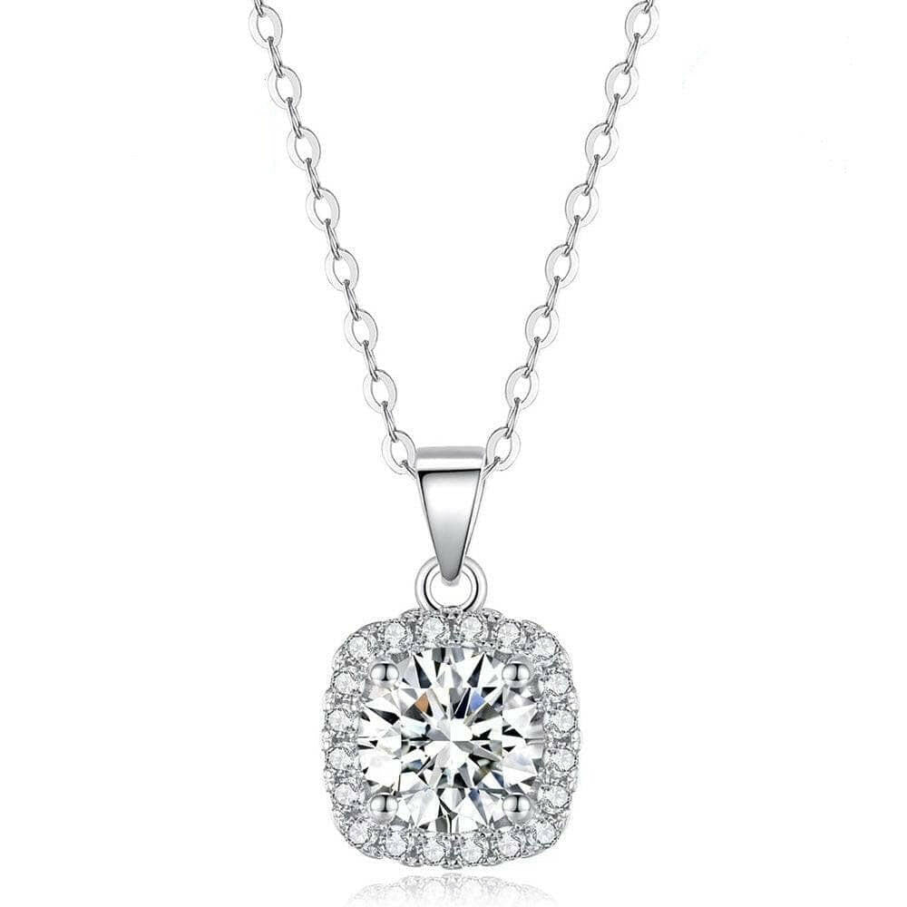 5.0 Ct Round Diamond Square Pendant Necklace-Evani Naomi Jewelry