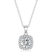 5.0 Ct Round Diamond Square Pendant Necklace-Evani Naomi Jewelry
