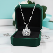 5.0 Ct Round Diamond Option Square Pendant Necklace