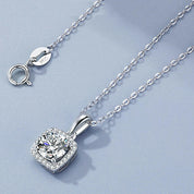 5.0 Ct Round Diamond Square Pendant Necklace-Evani Naomi Jewelry