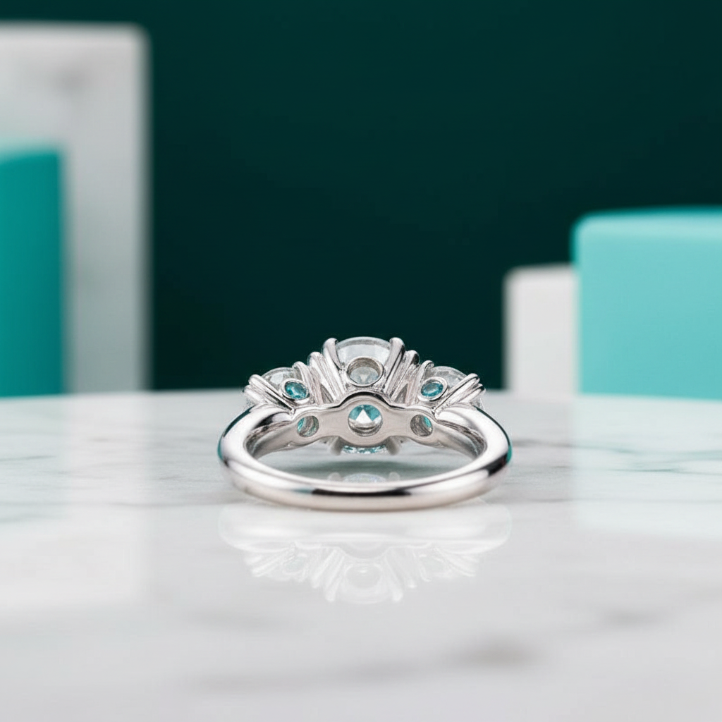 5.0 Ct Round Three Stone Diamond Option Engagement Ring - Evani Naomi Jewelry