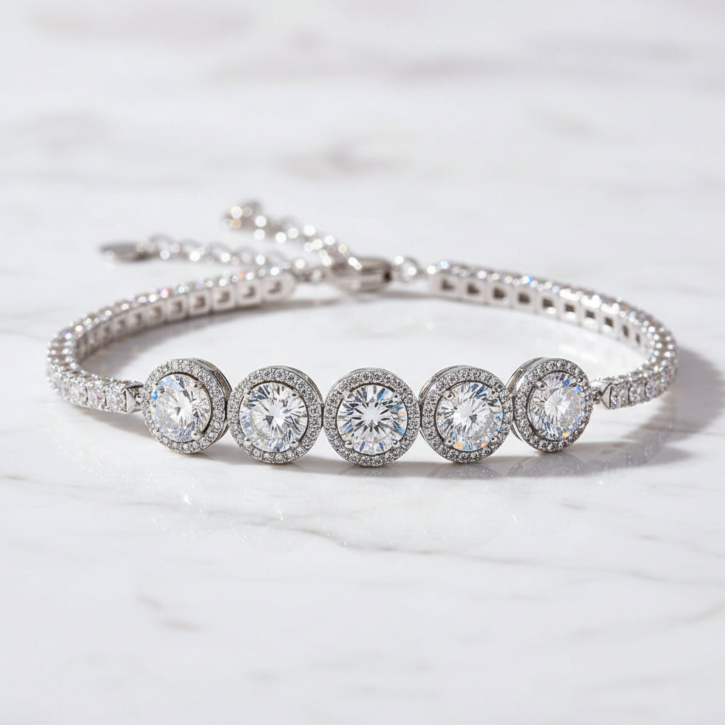 5.0 Cttw Round Diamond Adjustable Classic Tennis Bracelet-Evani Jewelry