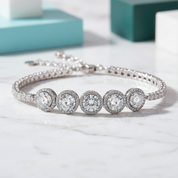 5.0 Cttw Round Diamond Option Adjustable Classic Tennis Bracelet