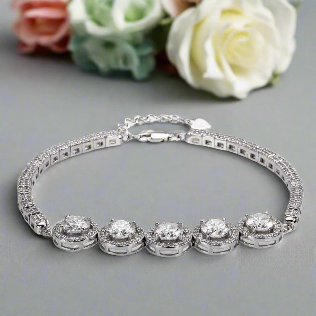 5.0 Cttw Round Diamond Adjustable Classic Tennis Bracelet-Evani Jewelry