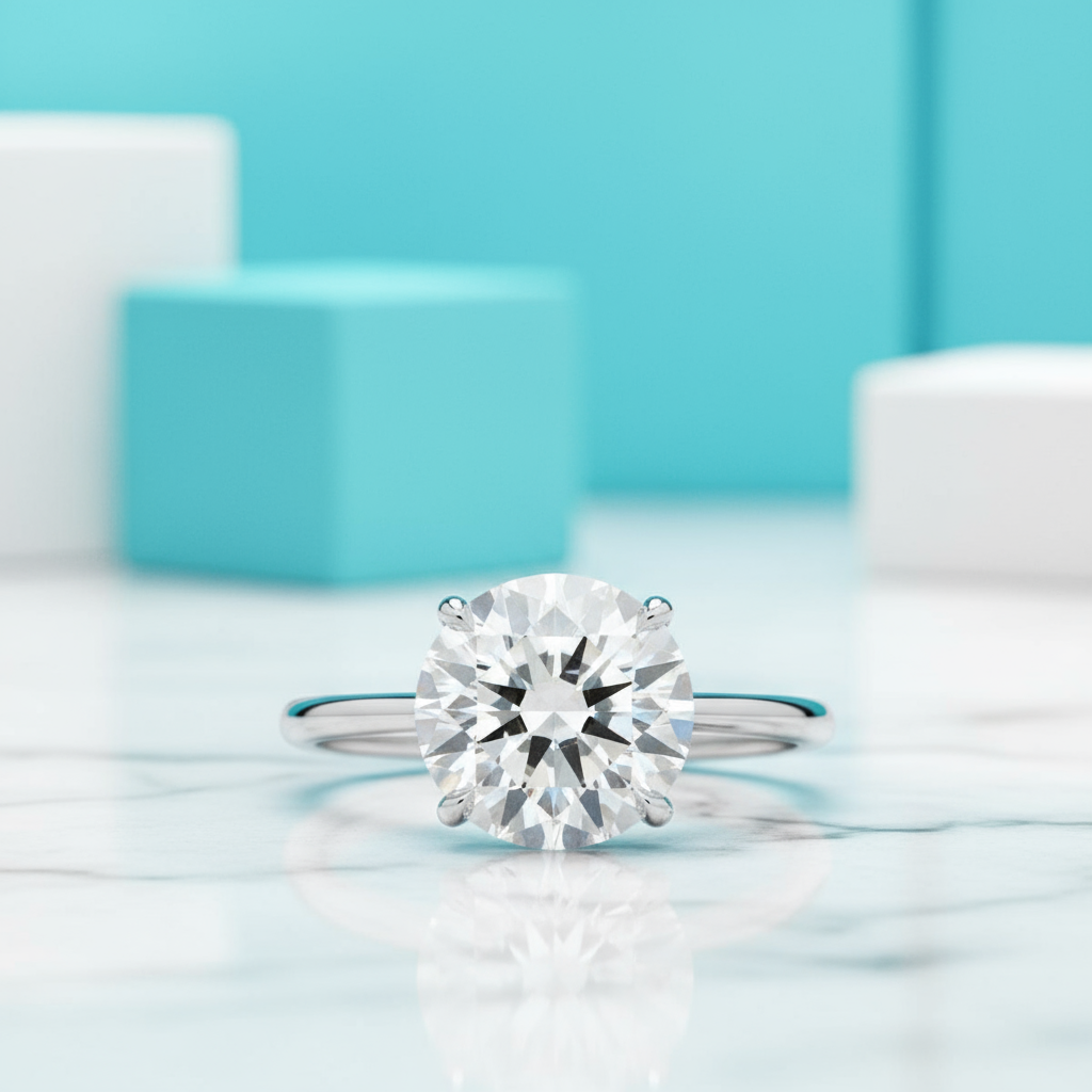 5.00 Ct Round Brilliant Cut Diamond Engagement Ring-Evani Jewelry