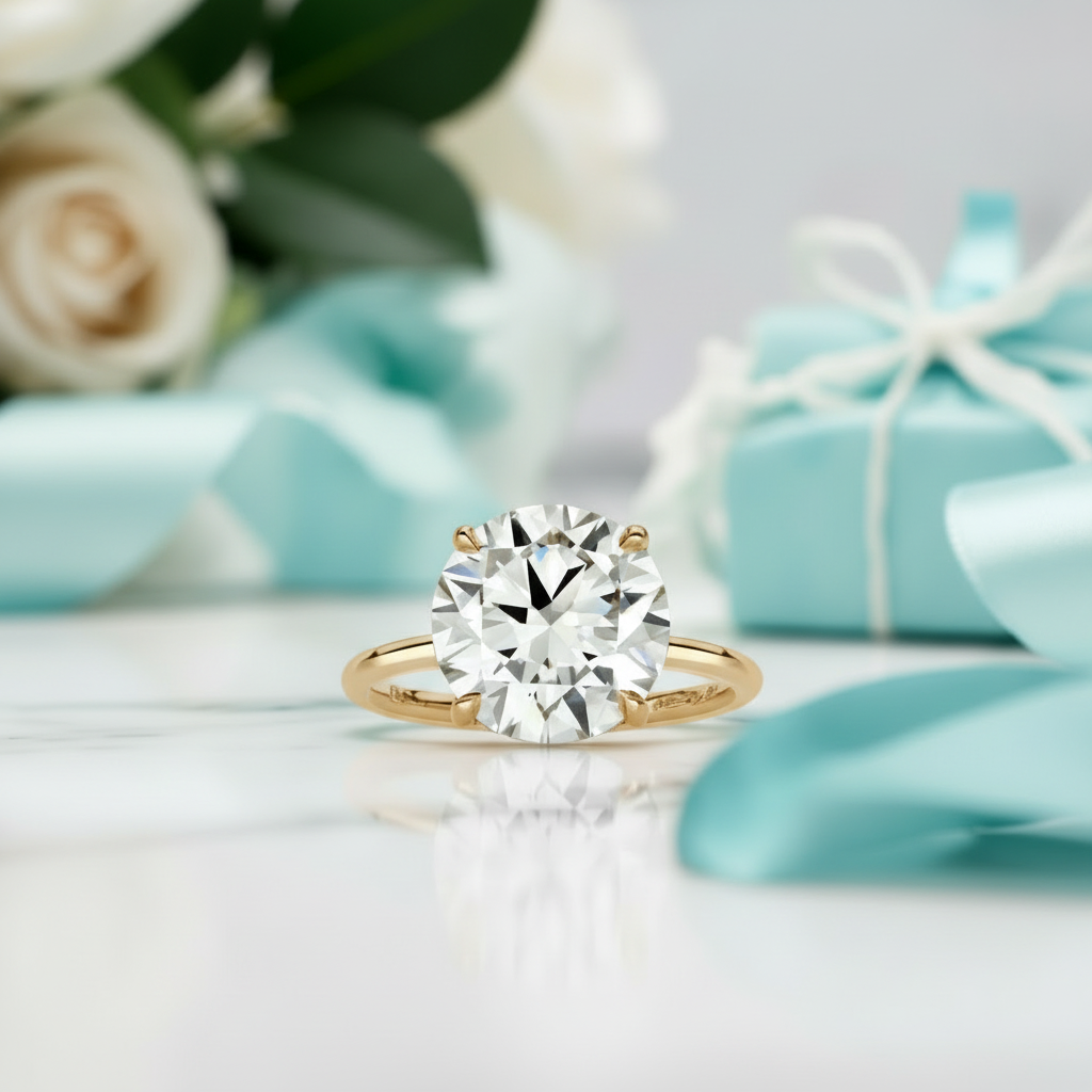 5.00 Ct Round Brilliant Cut Diamond Engagement Ring-Evani Jewelry
