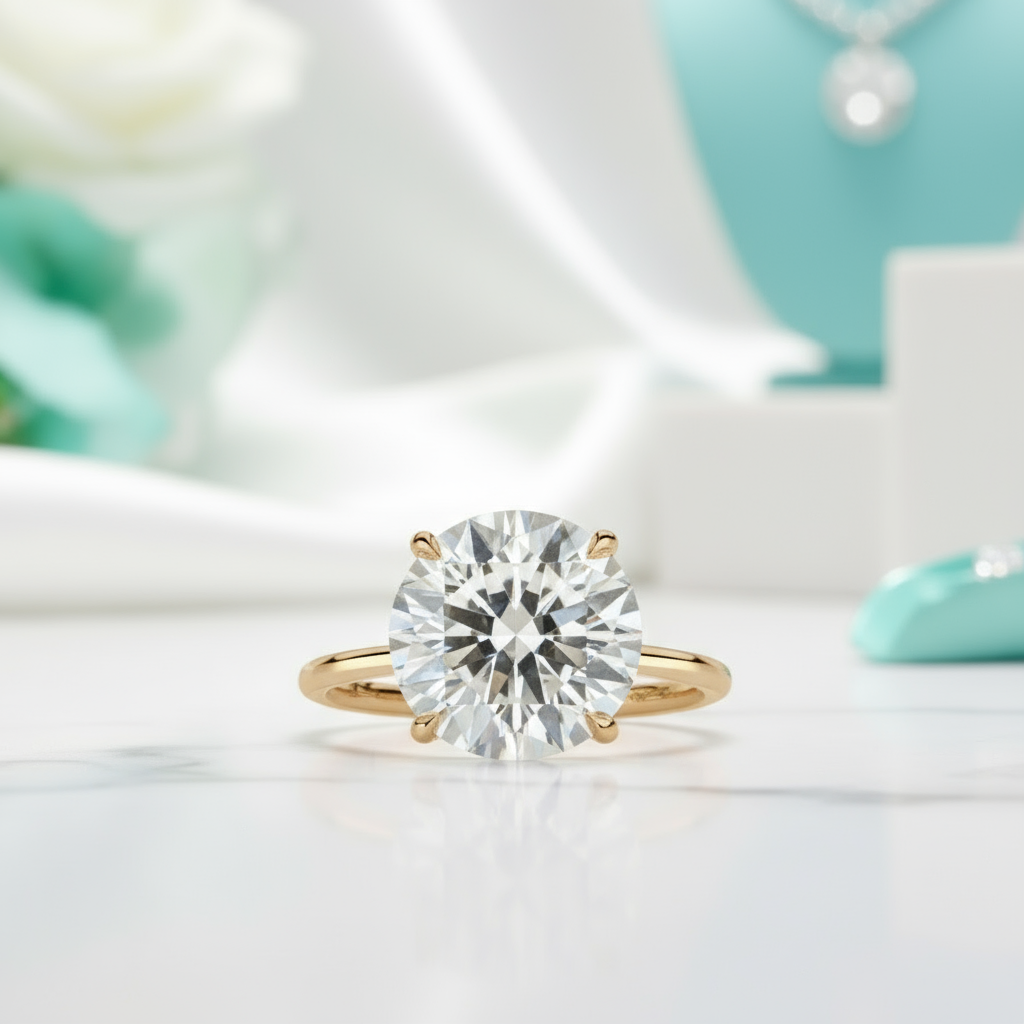 5.00 Ct Round Brilliant Cut Diamond Engagement Ring-Evani Jewelry