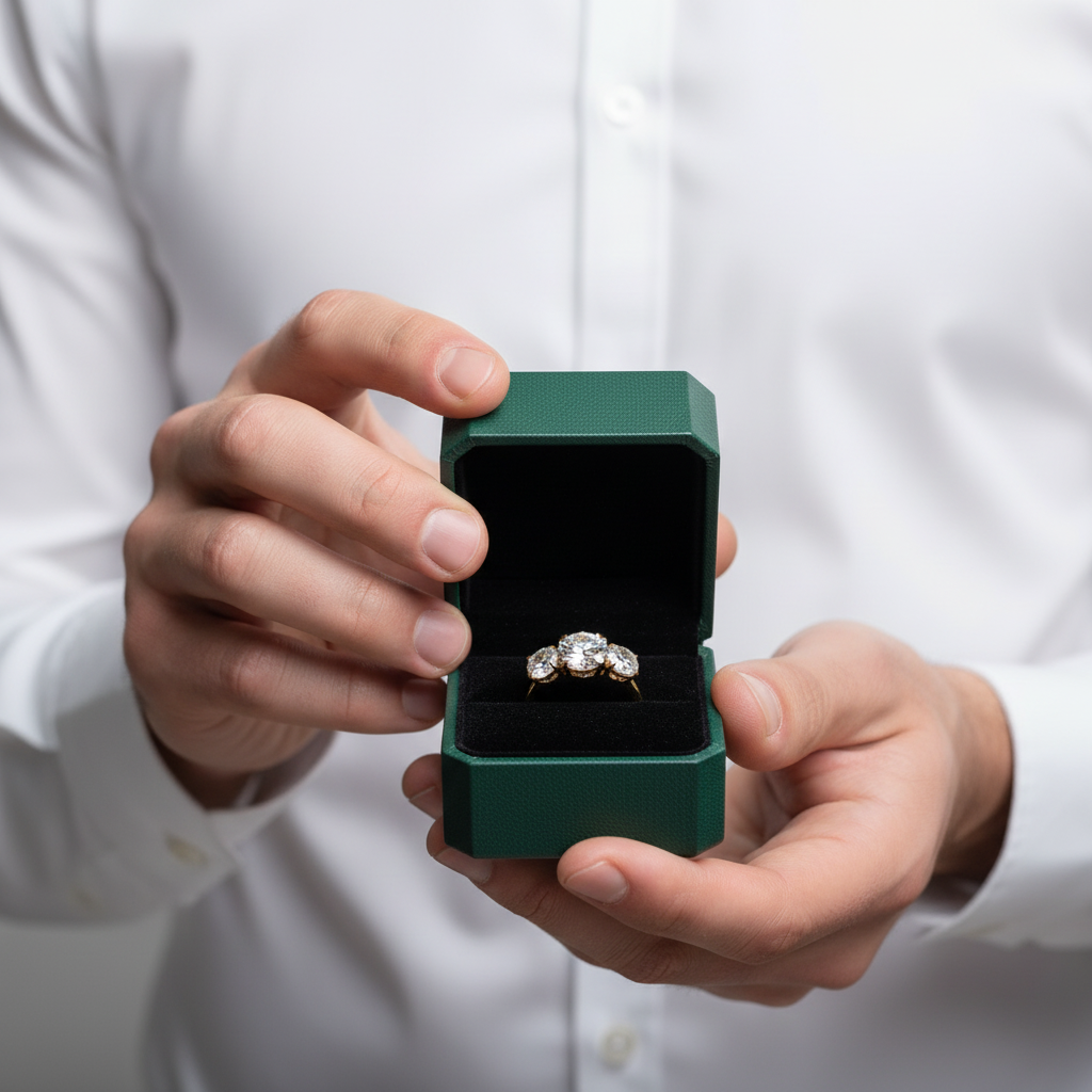 5.00 ct Old European Cut Three Diamond Option Engagement Ring - Evani Naomi Jewelry