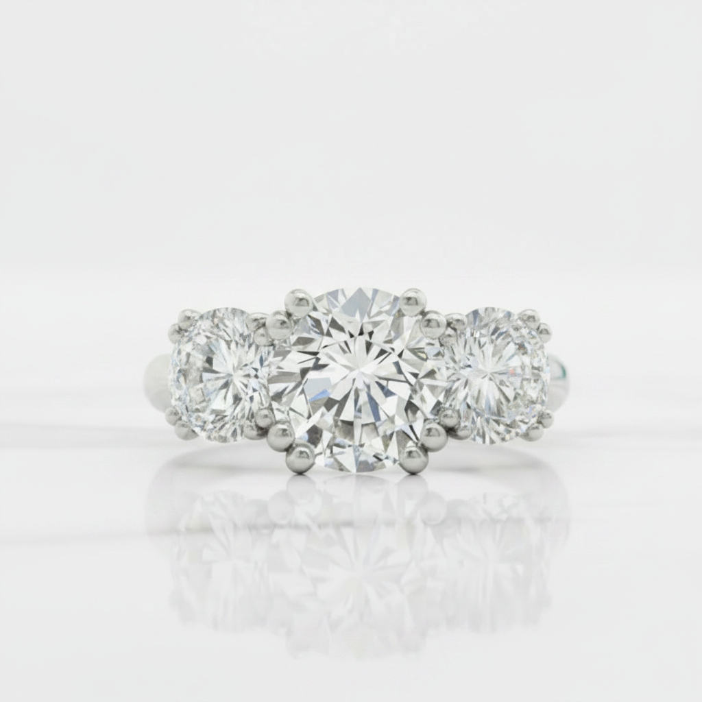 5ct Three Stone Diamond Option Engagement Ring - Evani Naomi Jewelry