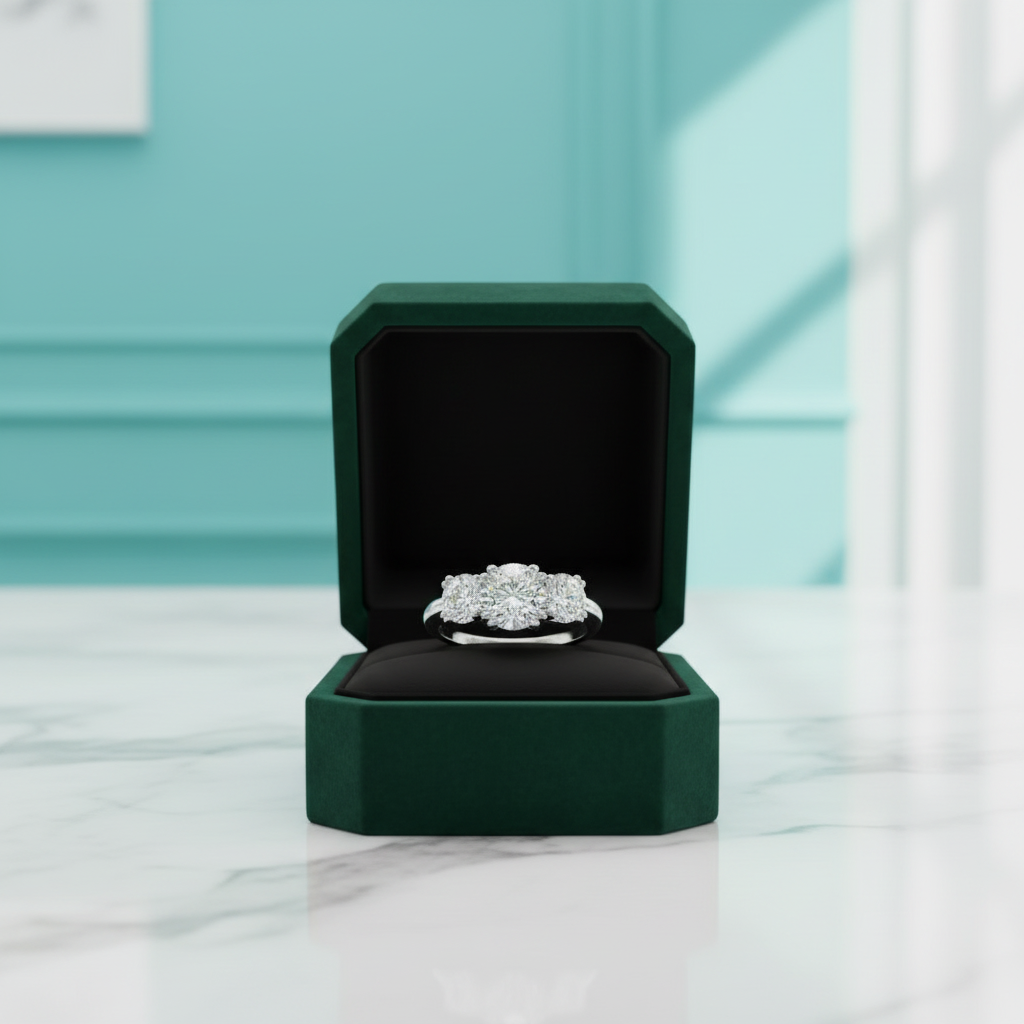 5ct Three Stone Diamond OptionEngagement Ring - Evani Naomi Jewelry