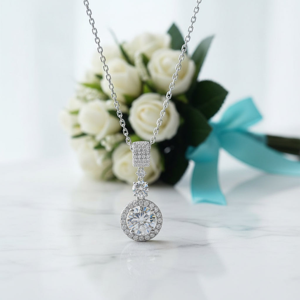 6.1 Ct Round Cut Diamond Pendant Necklace-Evani Jewelry