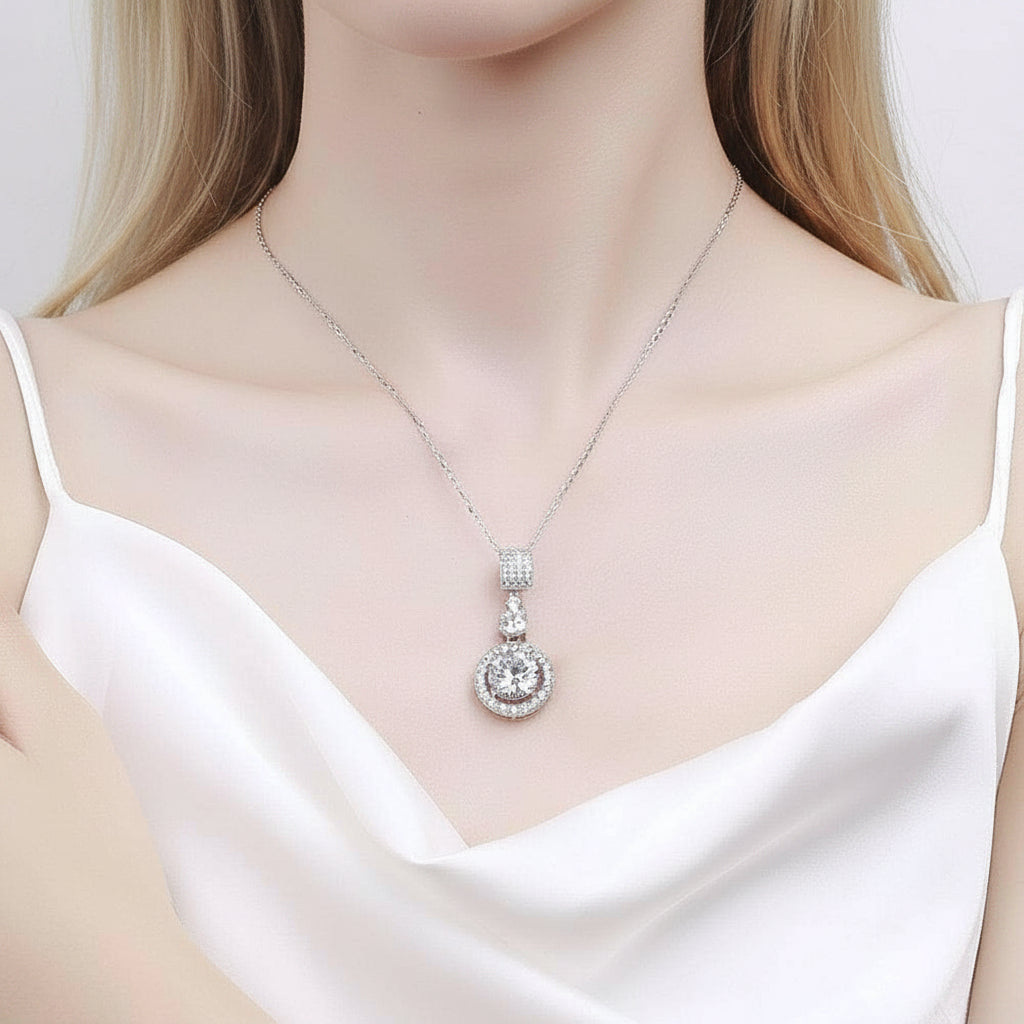 6.1 Ct Round Cut Diamond Pendant Necklace-Evani Jewelry