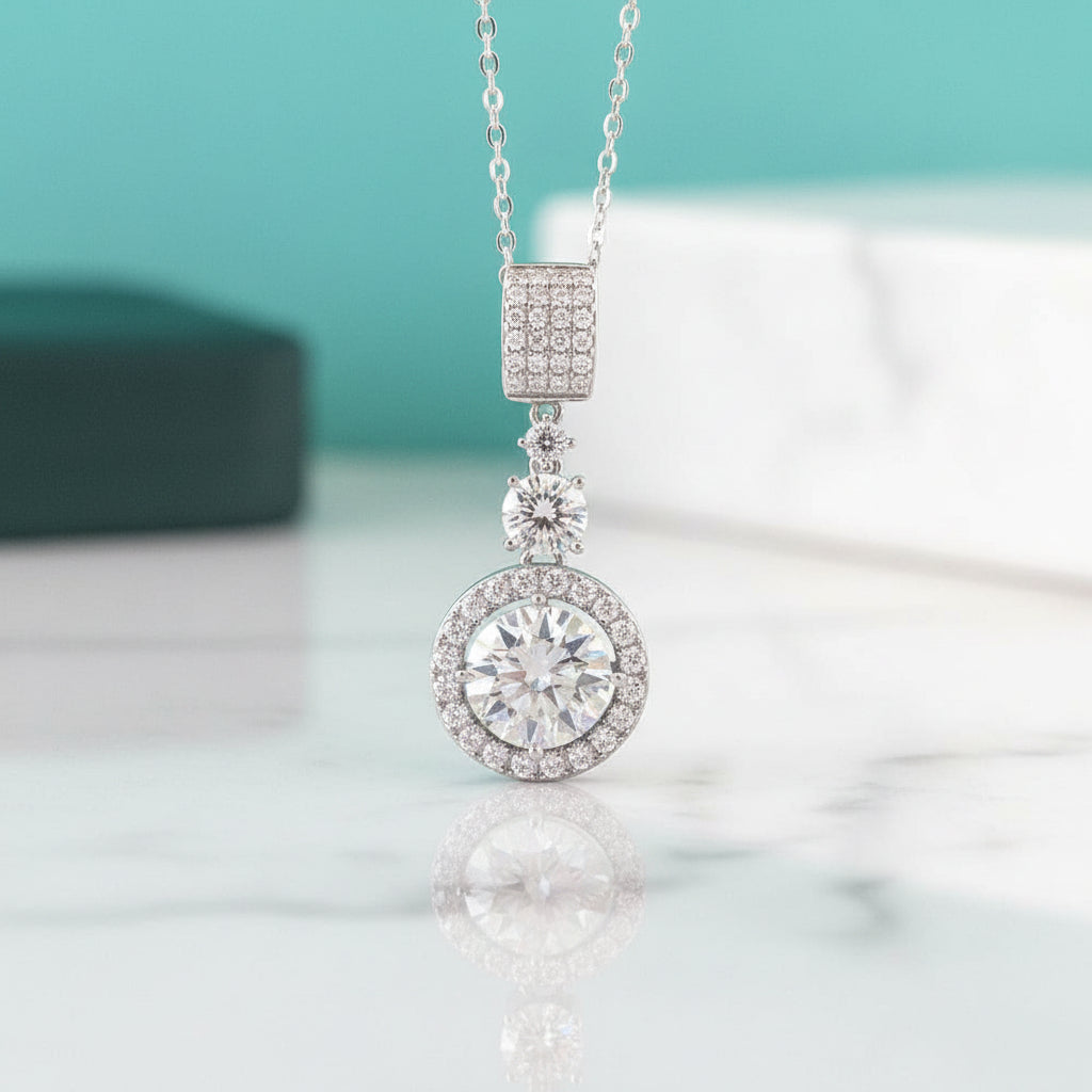 6.1 Ct Round Cut Diamond Pendant Necklace-Evani Jewelry