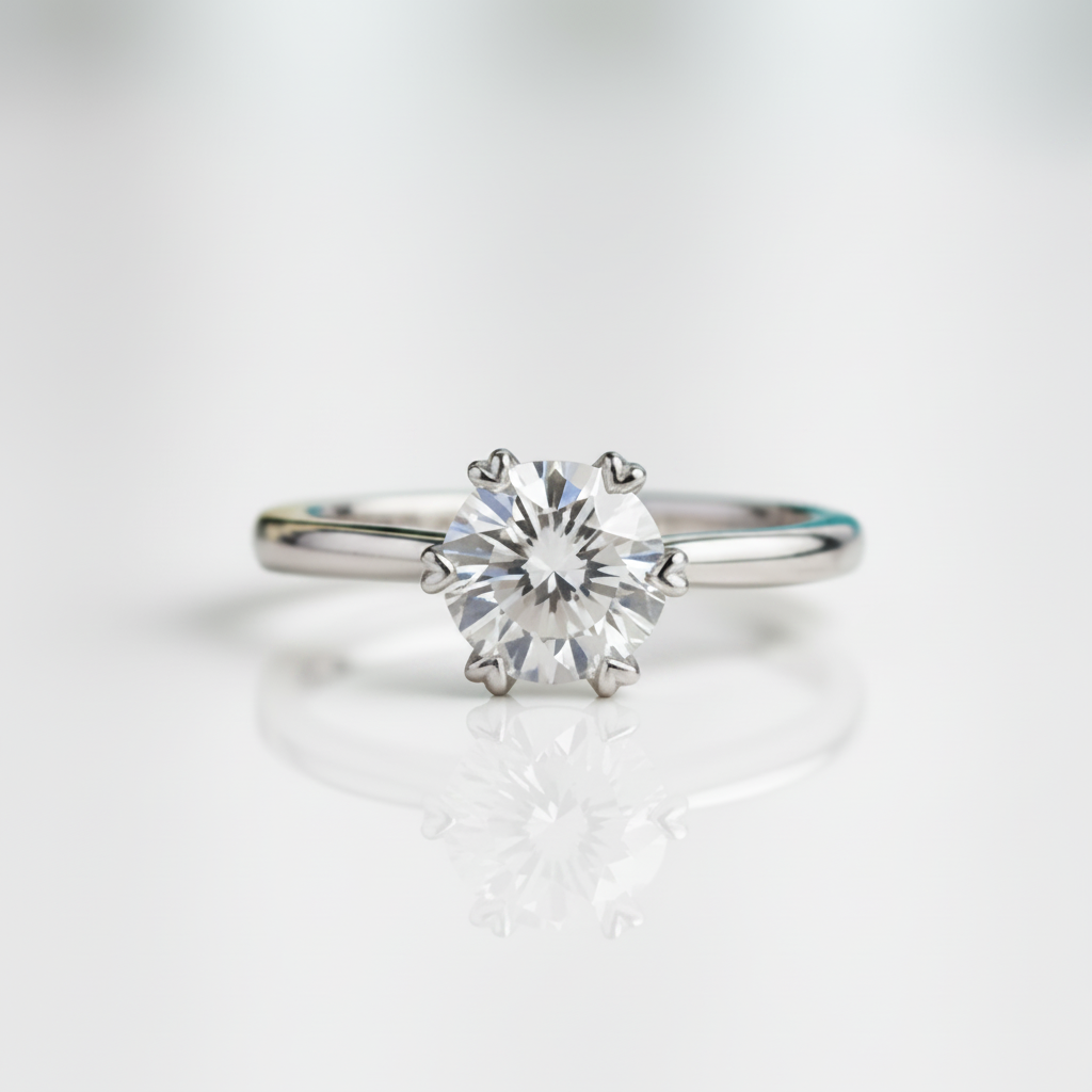 6.5mm Round 1ct Diamond OptionWedding Ring - Evani Naomi Jewelry