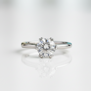 6.5mm Round 1ct Diamond OptionWedding Ring - Evani Naomi Jewelry