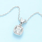 6.5mm Round Cut Diamond Halo Pendant Necklace-Evani Naomi Jewelry