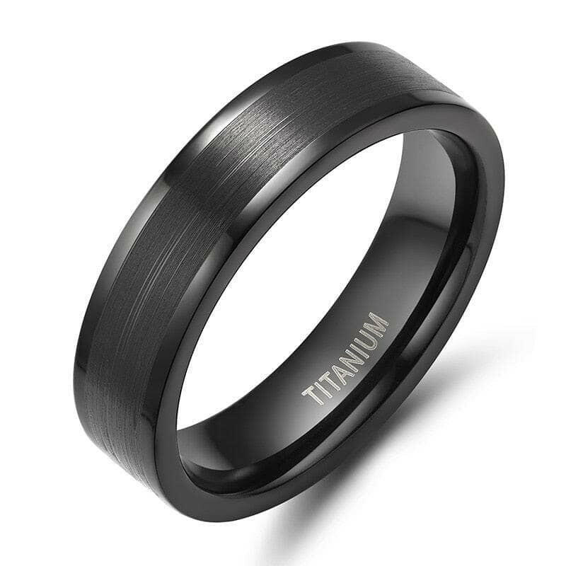 6mm Black Brushed Titanium Men's Wedding Band-Evani Naomi Jewelry