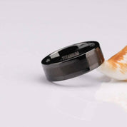 6mm Black Brushed Titanium Men's Wedding Band-Evani Naomi Jewelry