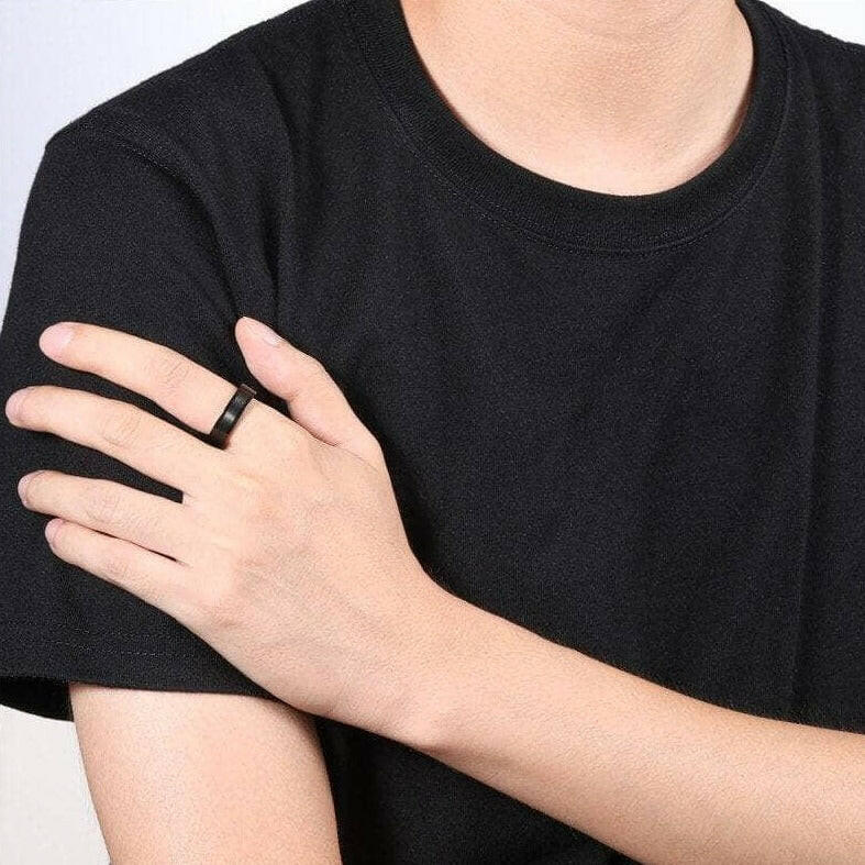 6mm Black Brushed Titanium Men's Wedding Band-Evani Naomi Jewelry