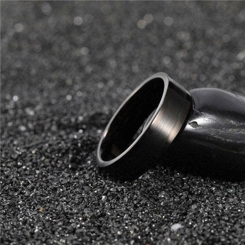 6mm Black Brushed Titanium Men's Wedding Band-Evani Naomi Jewelry