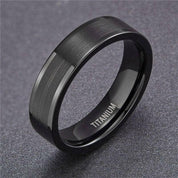 6mm Black Brushed Titanium Men's Wedding Band-Evani Naomi Jewelry