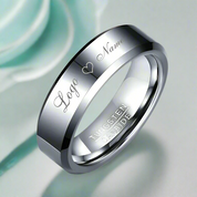 6mm Polished Tungsten Wedding Band with Custom Engraving-Evani Naomi Jewelry