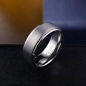 8mm Beveled Edge Tungsten Carbide Men's Wedding Band-Evani Naomi Jewelry