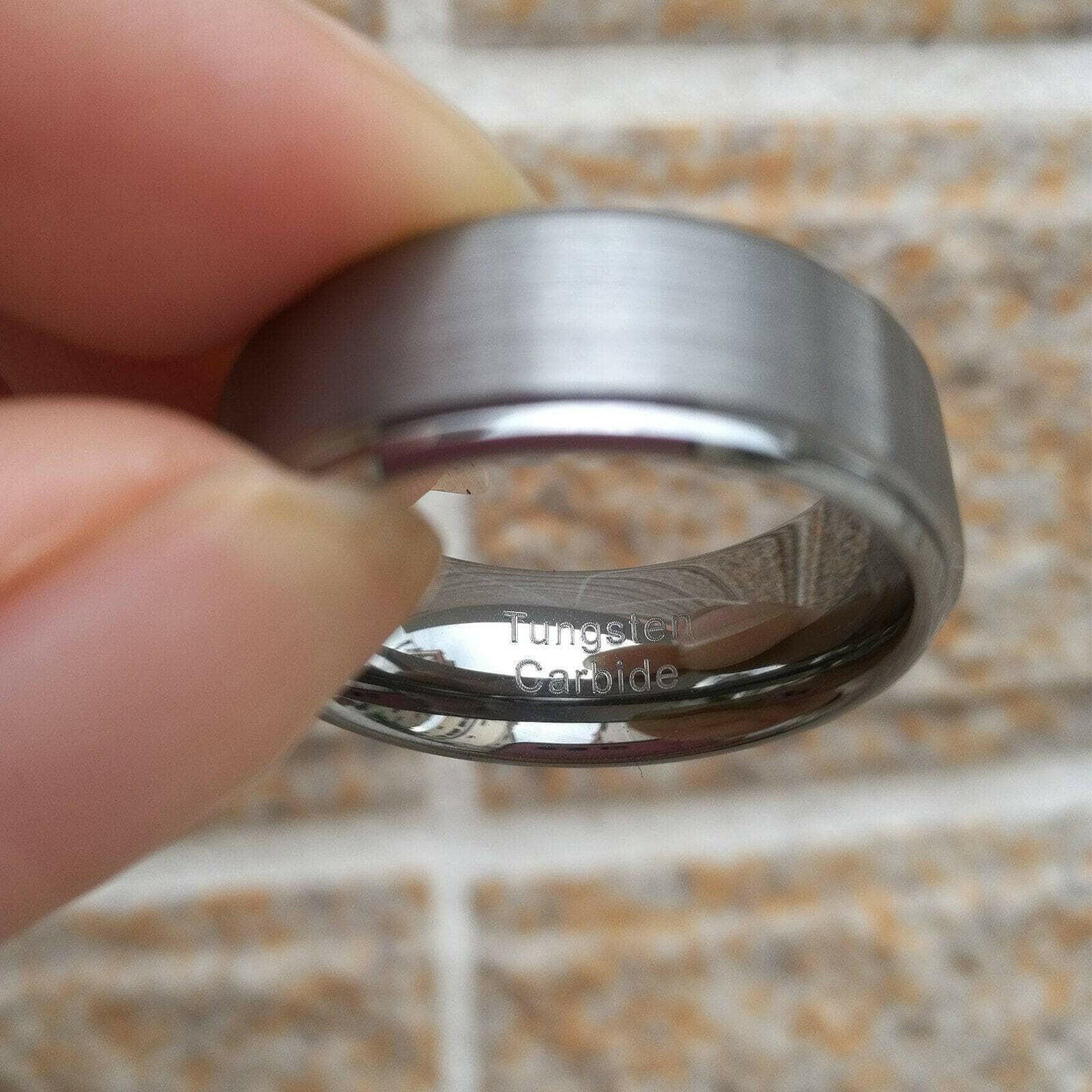 8mm Beveled Edge Tungsten Carbide Men's Wedding Band-Evani Naomi Jewelry