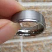 8mm Beveled Edge Tungsten Carbide Men's Wedding Band-Evani Naomi Jewelry