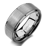 8mm Beveled Edge Tungsten Carbide Men's Wedding Band-Evani Naomi Jewelry