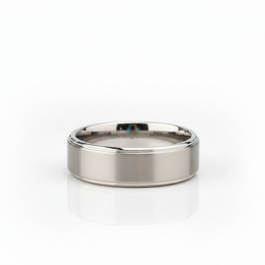 8mm Beveled Edge Tungsten Carbide Men's Wedding Band - Evani Naomi Jewelry